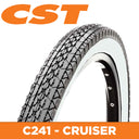 CST Tyre OE Cruiser - 26 x 2.125 - Wire 27TPI - White Wall - C241