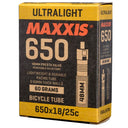 MAXXIS Tube - Ultralight 650 X 18/23 60g - PV48 Removable Presta Valve Core
