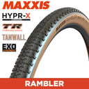 MAXXIS Rambler Gravel - 700 X 45 120 TPI Folding - HYPR-X EXO TR - Tanwall