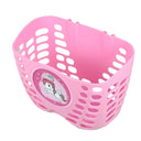 Rascal Kid Scooter and Bicycle Basket 2-  Bar Mounted Plastic Straps - 220x140x150mm - Pink