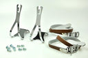 WELLGO Toe Clip Steel Slv W/Strap Leather Brown