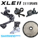 MSHIFT Groupset XLE 2x11 -  Rear Deraillieur M665L 1/2x11  Clutch Long Cage 11-46T - 2x11 Speed M851 Shifters - Front Derailleur M622 Clamp - Cassette 11 Speed 11-46T - HG Driver