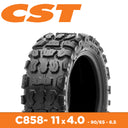 CST Tyre E-Scooter C858 11 x 4.0 9.0/65-6.5 - Rim Size 6.5x2.5 - Sectional Width 83mm - Tube type model - Load 189kg